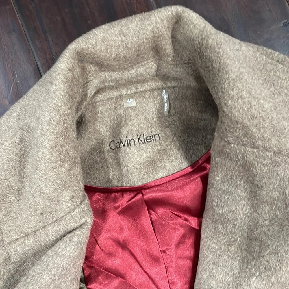 Calvin Klein Beige Wool Peacoat - Picture 10 of 13